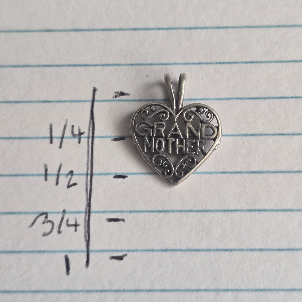 Sterling Silver Heart Pendant Charm - Picture 3 of 3